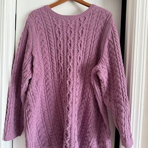J. Jill Lavender Cable Knit Sweater